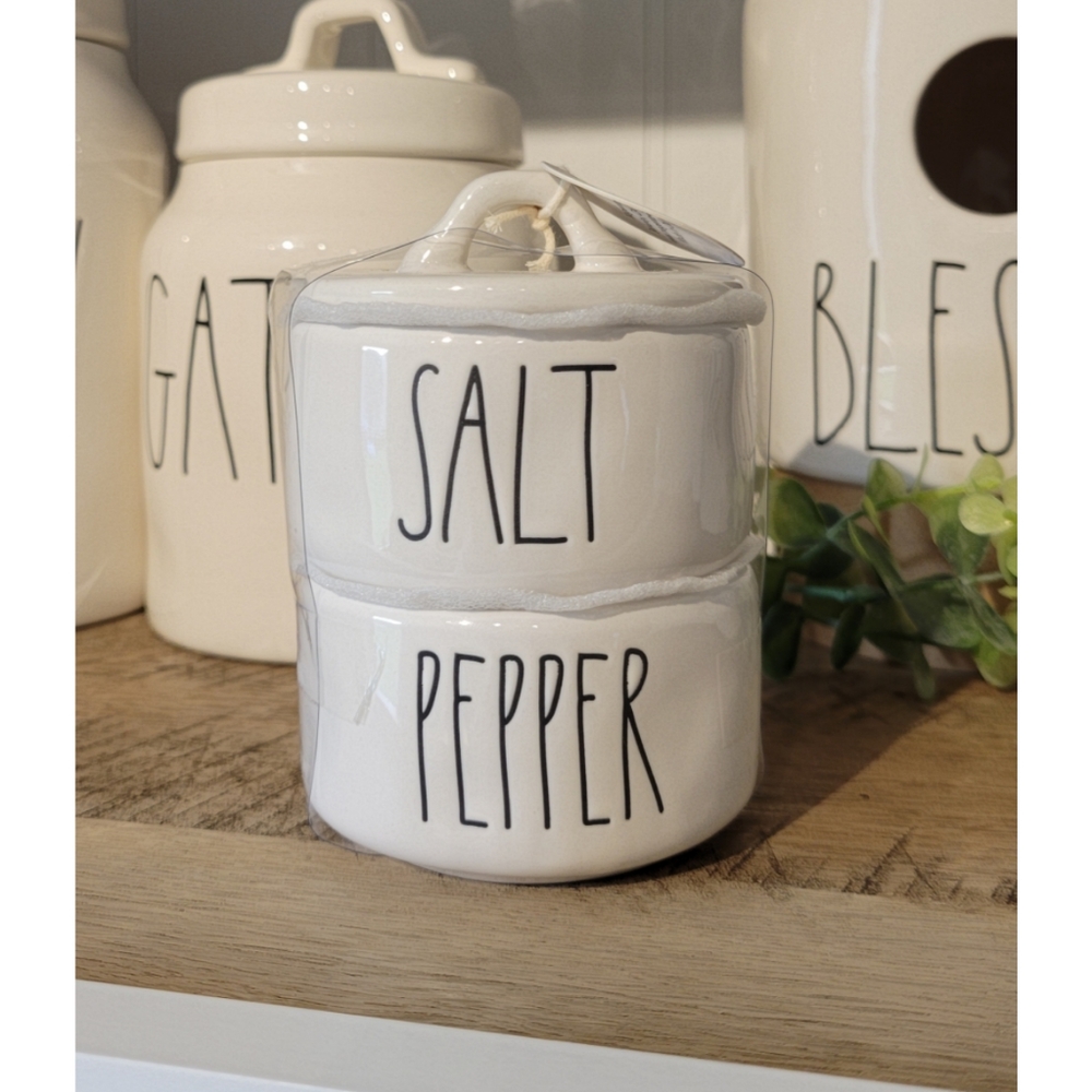 Rae Dunn SALT and PEPPER Stacker